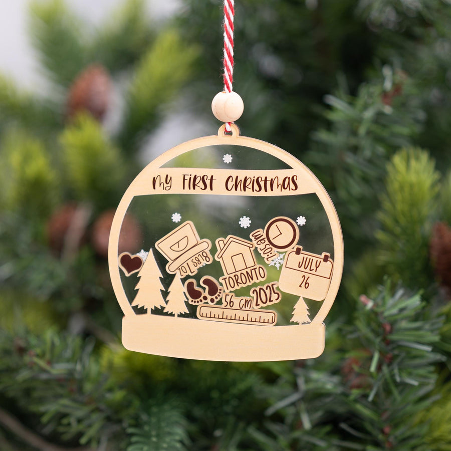 Personalized Baby's First Christmas Ornament, Birth Stat Ornament, Baby Ornament Christmas, Baby Shower Gift Ideas, Custom Newborn