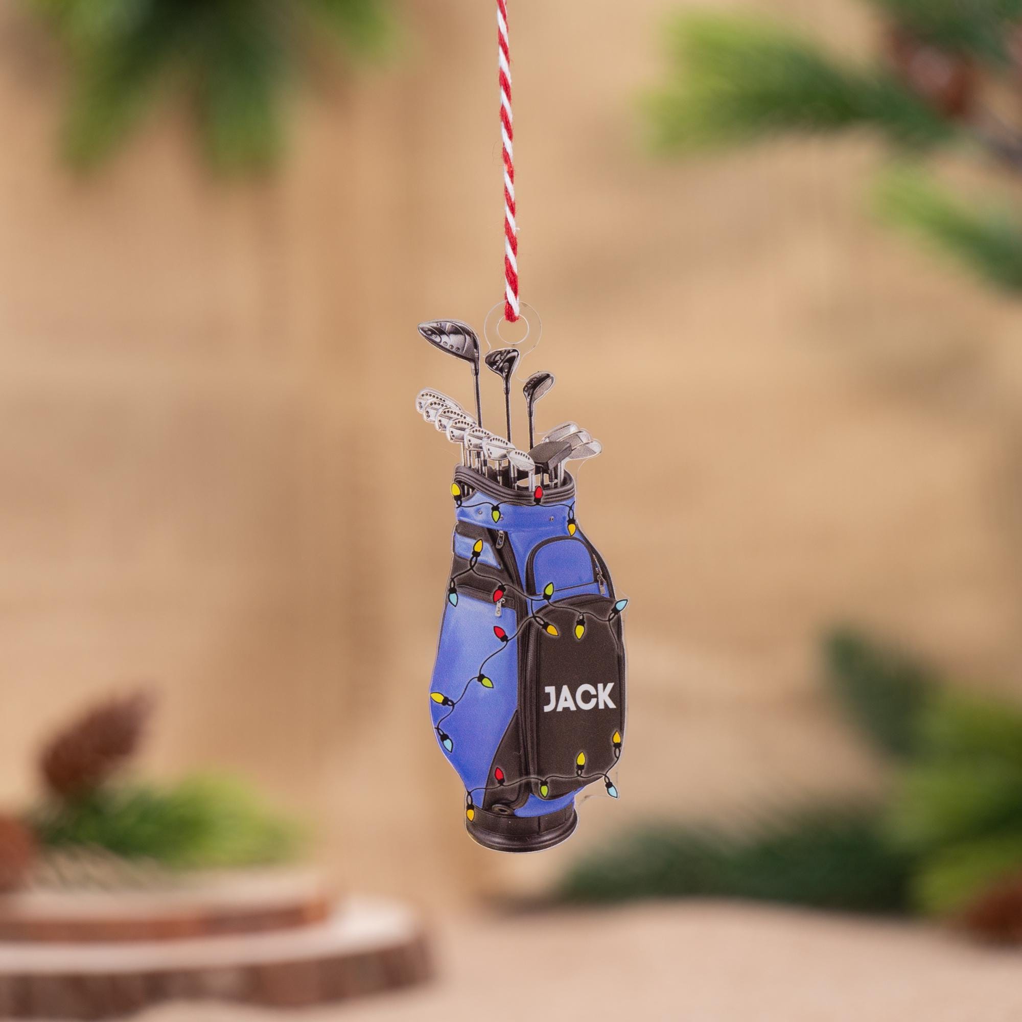 Personalized Golf Bag Ornament, Custom Golf Lover Gift, Christmas Tree Hanging Decor, Gift for Golfer, Christmas Gifts Idea, Custom Name