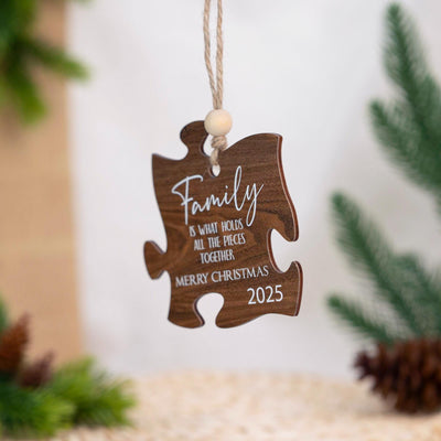 Personalized Family Christmas Ornament, Family Puzzle Piece Ornament, Family Keepsake Ornament, Custom Family Gift, Family Gift Ideas