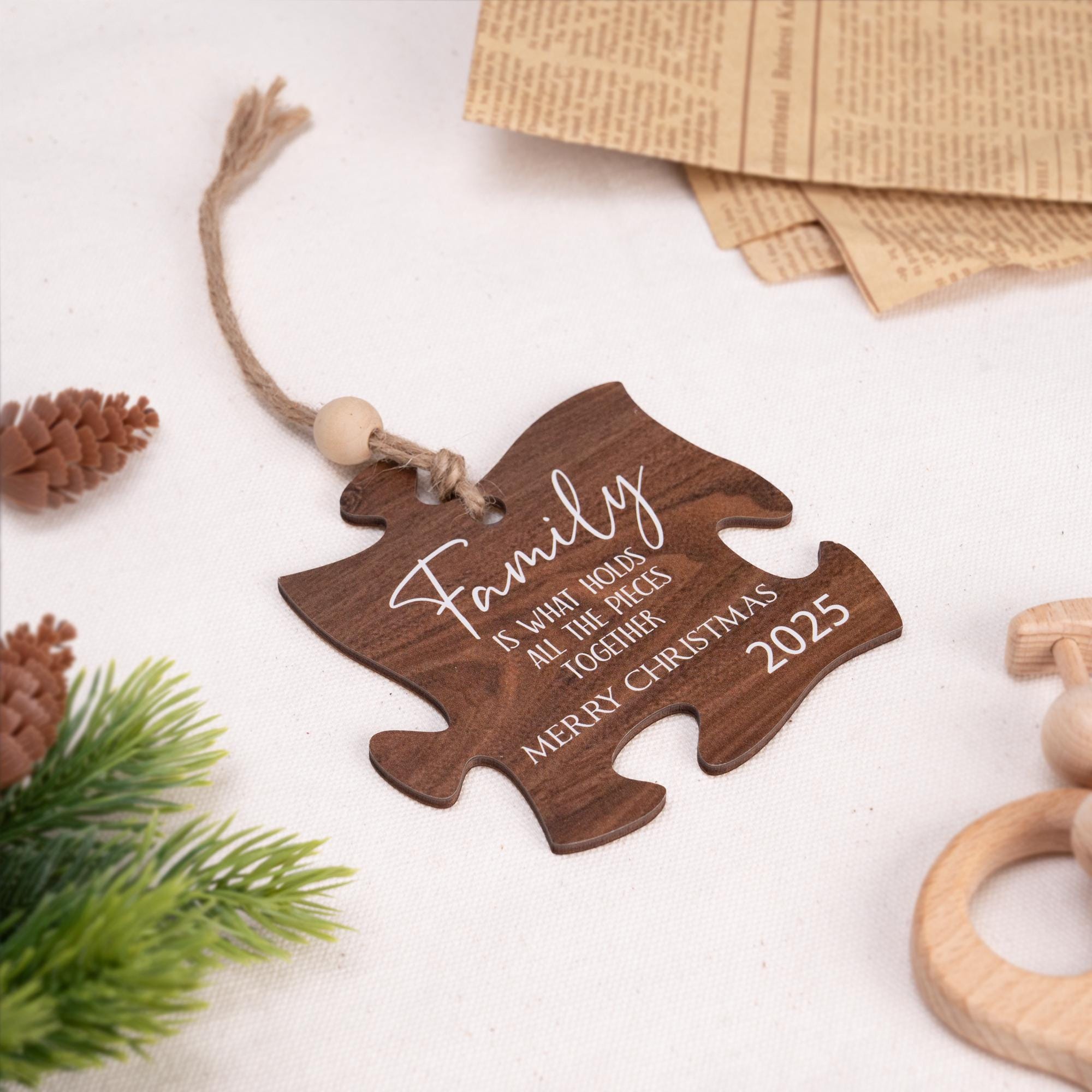 Personalized Family Christmas Ornament, Family Puzzle Piece Ornament, Family Keepsake Ornament, Custom Family Gift, Family Gift Ideas