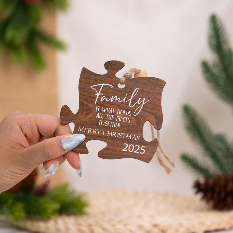 Personalized Family Christmas Ornament, Family Puzzle Piece Ornament, Family Keepsake Ornament, Custom Family Gift, Family Gift Ideas
