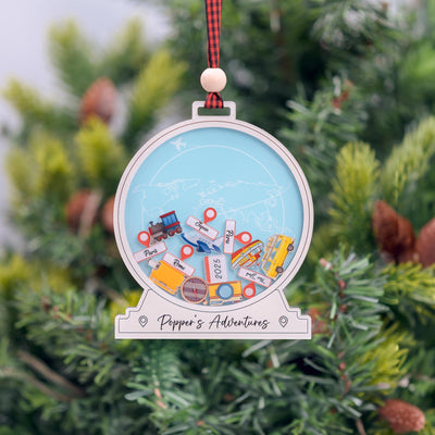 Personalized Travel Adventure Ornament, Vacation Keepsake, Travel Lover Gift, Travel Gifts For Her, Travel Gifts For Him, Couple Adventure