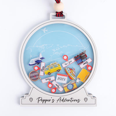 Personalized Travel Adventure Ornament, Vacation Keepsake, Travel Lover Gift, Travel Gifts For Her, Travel Gifts For Him, Couple Adventure