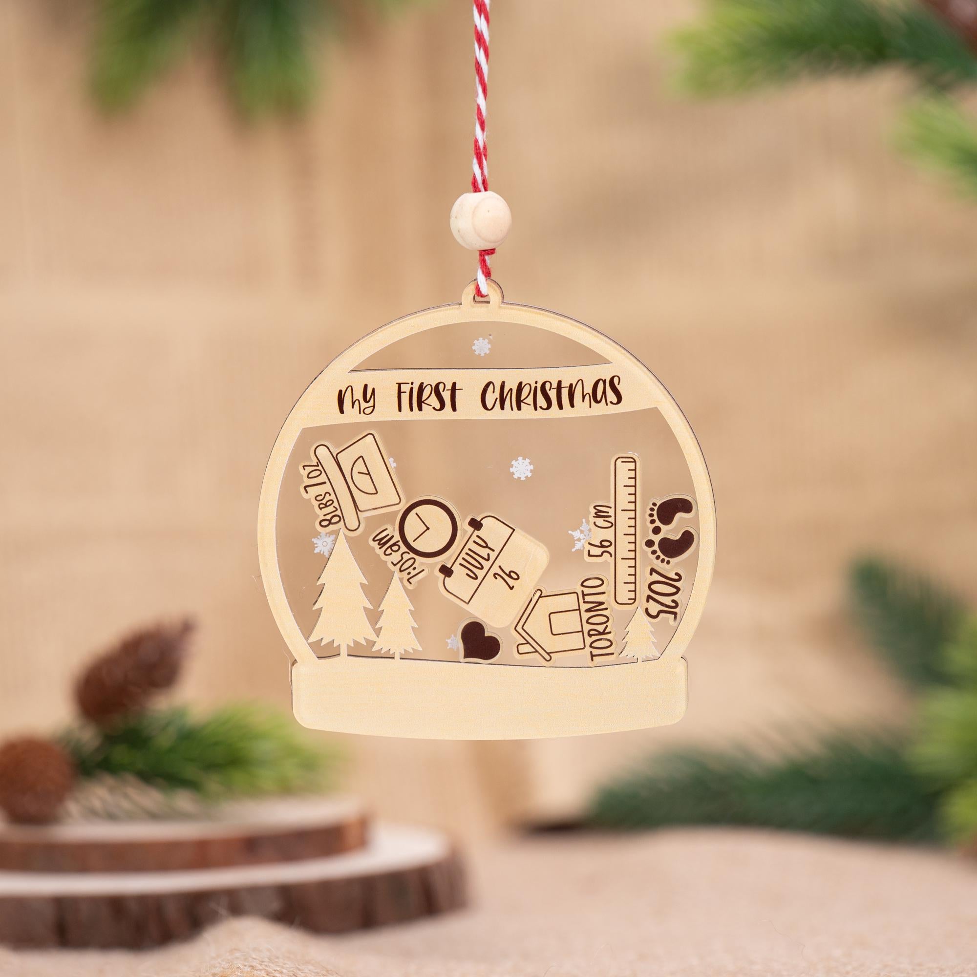 Personalized Baby's First Christmas Ornament, Birth Stat Ornament, Baby Ornament Christmas, Baby Shower Gift Ideas, Custom Newborn