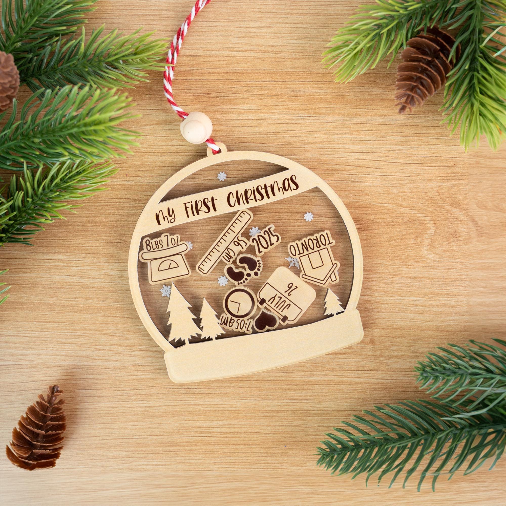 Personalized Baby's First Christmas Ornament, Birth Stat Ornament, Baby Ornament Christmas, Baby Shower Gift Ideas, Custom Newborn