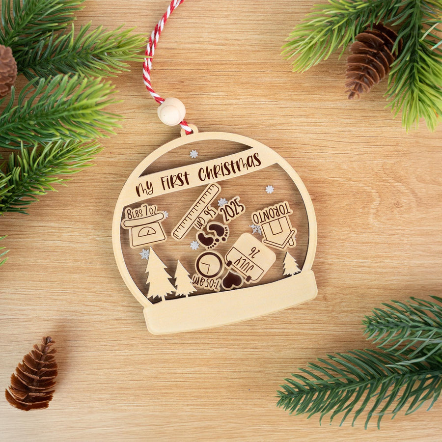 Personalized Baby's First Christmas Ornament, Birth Stat Ornament, Baby Ornament Christmas, Baby Shower Gift Ideas, Custom Newborn
