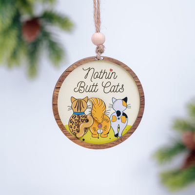 Cat Lover Ornament, Funny Cat Ornament, Nothin Butt Cats Tree Decoration, Humorous Holiday Gift For Cat Lovers, Christmas Tree Decorations