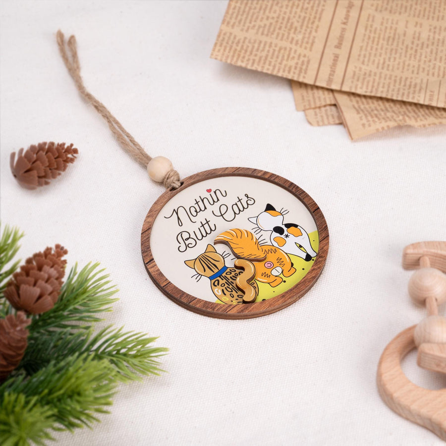Cat Lover Ornament, Funny Cat Ornament, Nothin Butt Cats Tree Decoration, Humorous Holiday Gift For Cat Lovers, Christmas Tree Decorations