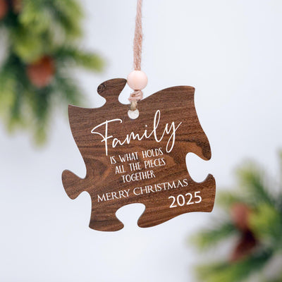 Personalized Family Christmas Ornament, Family Puzzle Piece Ornament, Family Keepsake Ornament, Custom Family Gift, Family Gift Ideas