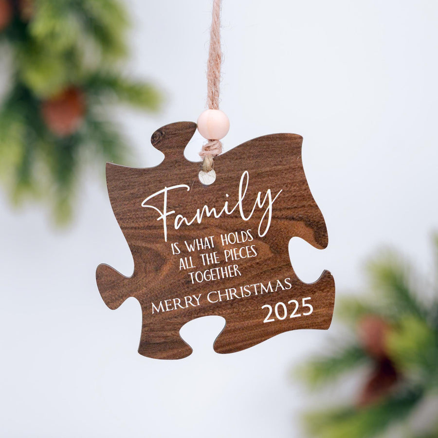 Personalized Family Christmas Ornament, Family Puzzle Piece Ornament, Family Keepsake Ornament, Custom Family Gift, Family Gift Ideas