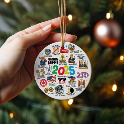 2025 Year in Review Christmas Ornament: Funny Ceramic Keepsake