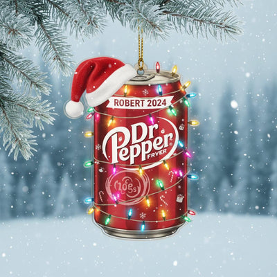 Personalized Soda Can Ornament, Custom Name Acrylic Ornament 2025, Funny Christmas Tree Decor, Beverage Lover Gift, Holiday Lights Keepsake