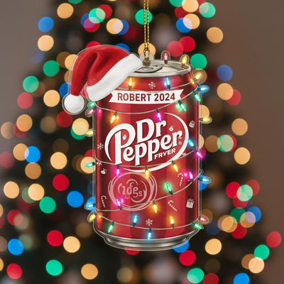 Personalized Soda Can Ornament, Custom Name Acrylic Ornament 2025, Funny Christmas Tree Decor, Beverage Lover Gift, Holiday Lights Keepsake