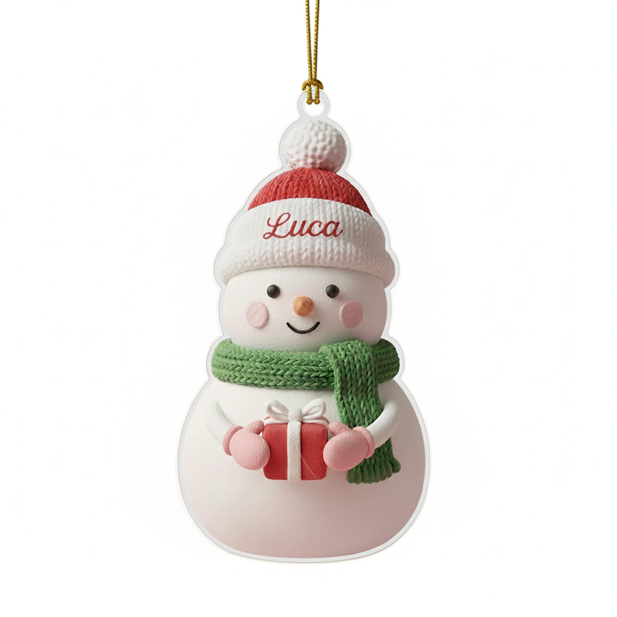 Custom Snowman Christmas Ornament, Personalized Acrylic Holiday Decoration, Cute Snowman with Name, Family Keepsake Gift, Winter Decor