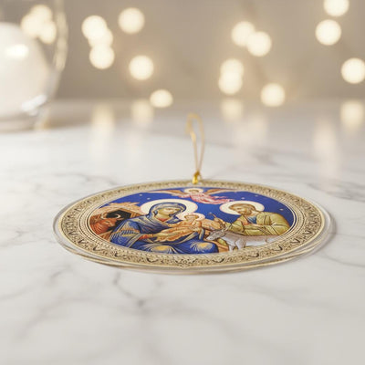 Acrylic Nativity Ornament, Orthodox Christian Icon Christmas Decor, Holy Family Ornament, Religious Christmas Gift, Faith Home Decoration