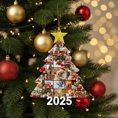 Personalized Photo Tree Ornament 2025, Custom Acrylic Christmas Ornament with Photos, Family Picture Keepsake, Unique Holiday Home Décor