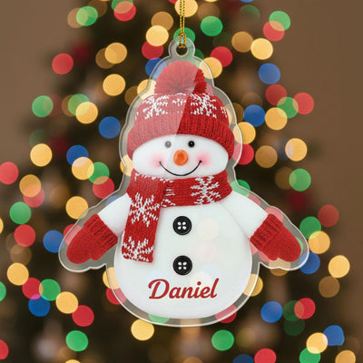 Personalized Snowman Christmas Ornament, Custom Name Acrylic Ornament, Cute Winter Keepsake, Holiday Decoration for Kids, 2025 Gift Idea