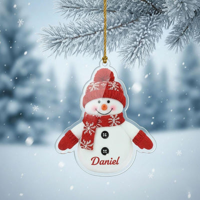 Personalized Snowman Christmas Ornament, Custom Name Acrylic Ornament, Cute Winter Keepsake, Holiday Decoration for Kids, 2025 Gift Idea