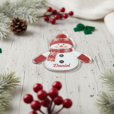 Personalized Snowman Christmas Ornament, Custom Name Acrylic Ornament, Cute Winter Keepsake, Holiday Decoration for Kids, 2025 Gift Idea