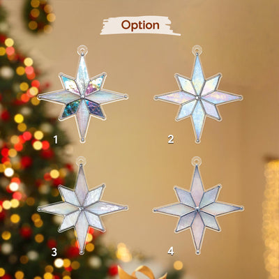 Acrylic Star Christmas Ornament, Iridescent Hanging Tree Decoration, Elegant Holiday Gift, Modern Shiny Star Keepsake, Xmas Decor 2025