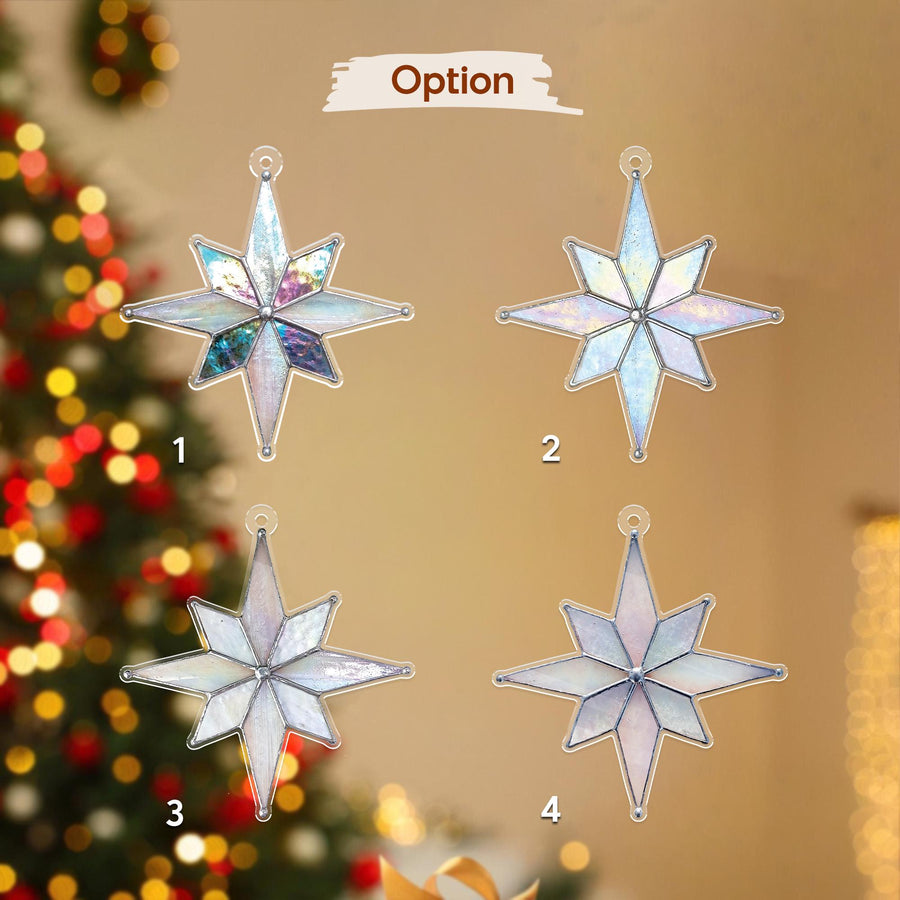 Acrylic Star Christmas Ornament, Iridescent Hanging Tree Decoration, Elegant Holiday Gift, Modern Shiny Star Keepsake, Xmas Decor 2025