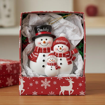 Personalized Family Snowman Ornament, Custom Acrylic Christmas Ornament with Names, Cute Holiday Keepsake Gift for Families 2025, Ornament
