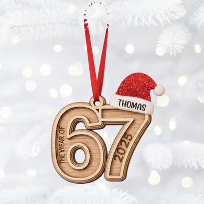 Personalized Six Seven Ornament, Funny Teen Christmas Ornament, Custom 67 Ornament, Gen Z Slang Ornament, Teen Boy Holiday Gift, Gen Z Gift