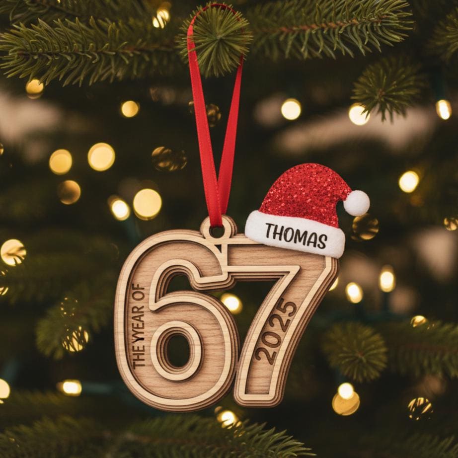 Personalized Six Seven Ornament, Funny Teen Christmas Ornament, Custom 67 Ornament, Gen Z Slang Ornament, Teen Boy Holiday Gift, Gen Z Gift