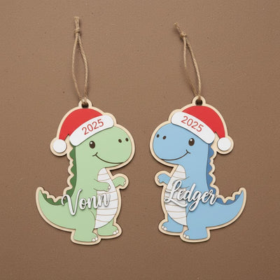 Personalized Dinosaur Ornament, Custom Name Kids Christmas Ornament, Cute Acrylic Dino Holiday Decor, Baby Boy Girl Gift, 2025 Xmas Keepsake