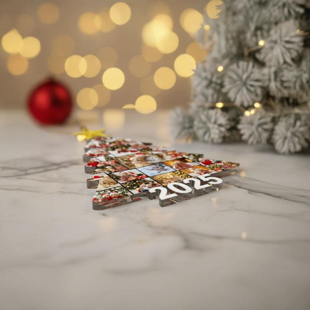 Personalized Photo Tree Ornament 2025, Custom Acrylic Christmas Ornament with Photos, Family Picture Keepsake, Unique Holiday Home Décor