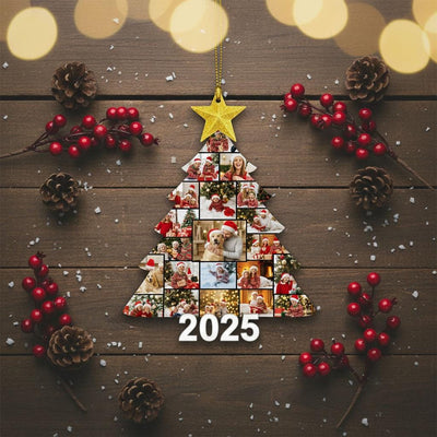Personalized Photo Tree Ornament 2025, Custom Acrylic Christmas Ornament with Photos, Family Picture Keepsake, Unique Holiday Home Décor
