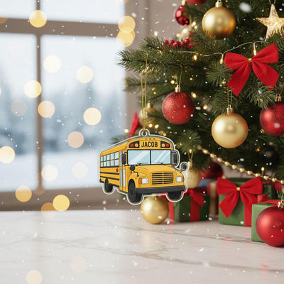 Personalized School Bus Christmas Ornament, Custom Name Acrylic Ornament, School Bus Driver Gift, Teacher Gift, Student Keepsake 2025 Decor