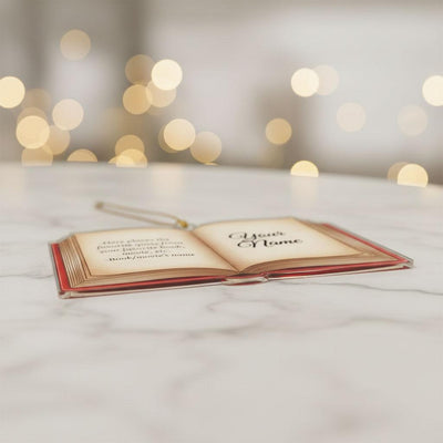 Personalized Book Ornament with Custom Name, Custom Quote Christmas Ornament, Reader Gift, Book Lover Tree Decor, Literary Ornament for Xmas