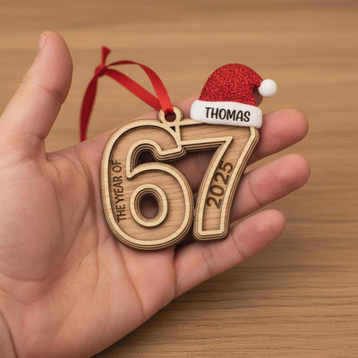 Personalized Six Seven Ornament, Funny Teen Christmas Ornament, Custom 67 Ornament, Gen Z Slang Ornament, Teen Boy Holiday Gift, Gen Z Gift