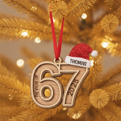 Personalized Six Seven Ornament, Funny Teen Christmas Ornament, Custom 67 Ornament, Gen Z Slang Ornament, Teen Boy Holiday Gift, Gen Z Gift