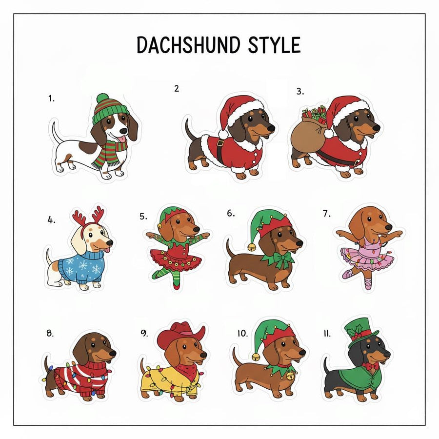 Personalized Dog Ornament, Custom Acrylic Pet Ornament with Dog Name, Cute Dachshund Holiday Decor, Gift for Dog Lovers, Pet Keepsake