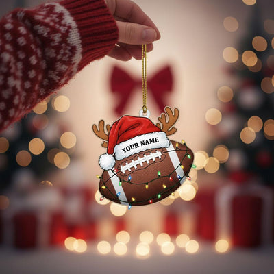 Personalized Football Christmas Ornament, Custom Acrylic Name Ornament, Football Player Holiday Decor, Sports Lover Christmas Gift