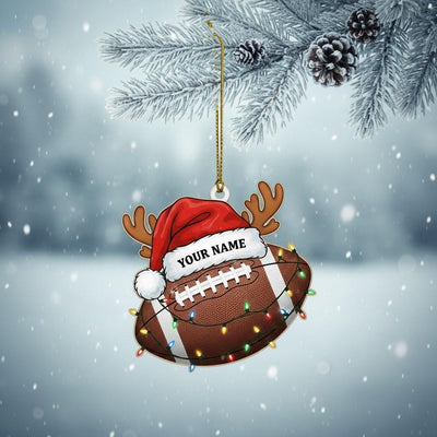 Personalized Football Christmas Ornament, Custom Acrylic Name Ornament, Football Player Holiday Decor, Sports Lover Christmas Gift