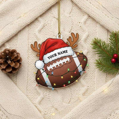 Personalized Football Christmas Ornament, Custom Acrylic Name Ornament, Football Player Holiday Decor, Sports Lover Christmas Gift