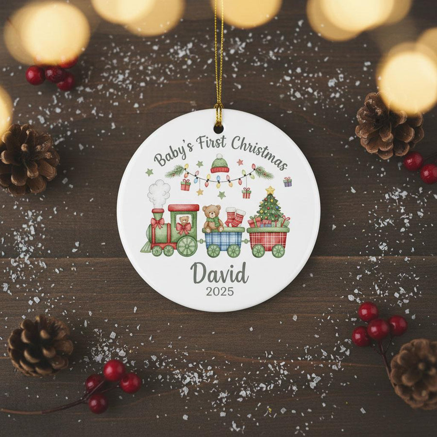 Baby’s First Christmas Ornament, Personalized Ceramic Ornament with Name and Year, Baby Christmas Keepsake, Newborn Holiday Gift 2025