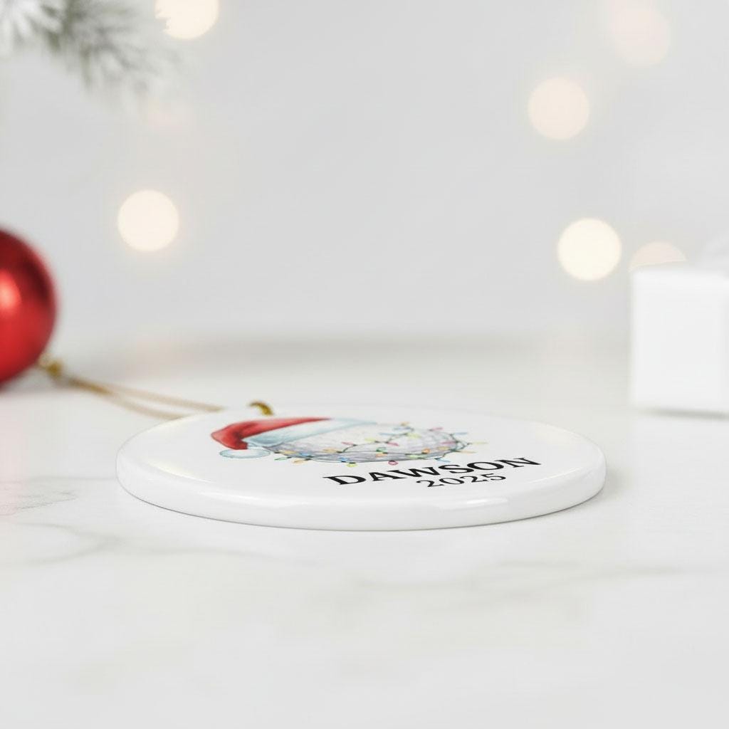 Personalized Golf Christmas Ornament, Custom Name Ceramic Golf Ball Decor, Golfer Holiday Gift, Sports Xmas Ornament 2025, Holiday Keepsake
