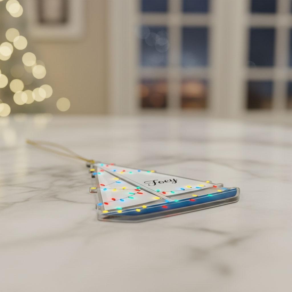 Personalized Sailboat Christmas Ornament, Custom Boat Ornament with Name, Nautical Holiday Decor for Sailors,Acrylic Sailing Tree Decoration